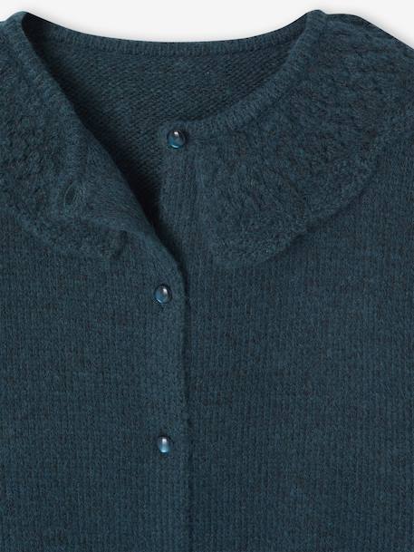 Fancy Openwork Cardigan for Girls petrol blue - vertbaudet enfant 