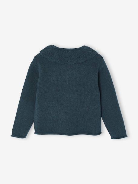 Fancy Openwork Cardigan for Girls petrol blue - vertbaudet enfant 
