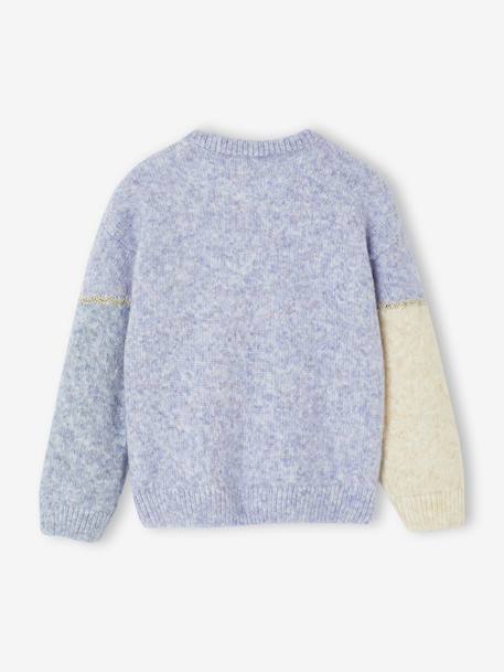 Colourblock Jumper for Girls blue+rosy+sweet pink - vertbaudet enfant 