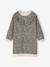 Fleece Dress with Frill for Girls ecru+emerald green+vanilla - vertbaudet enfant 