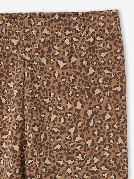 Pack of 2 Basics Leggings for Girls indigo+khaki+printed brown+sage green - vertbaudet enfant 