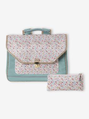 Fille-Accessoires-Cartable fille personnalisable + trousse imprimé fleuri Bergamotte