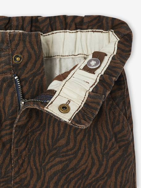 Pantalon fille large imprimé beige+chocolat+multicolore - vertbaudet enfant 