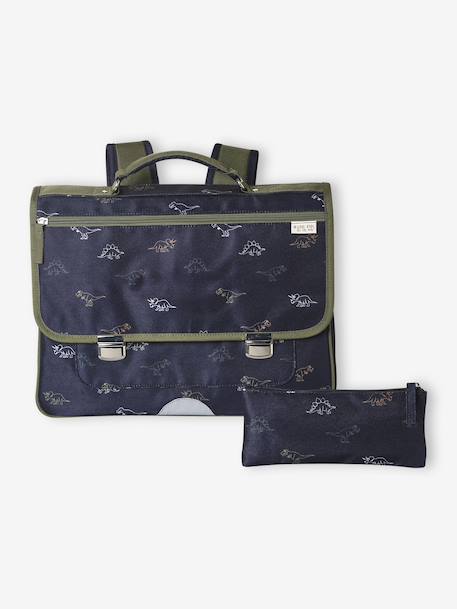 Satchel + dinosaur pencil case for boys indigo - vertbaudet enfant 