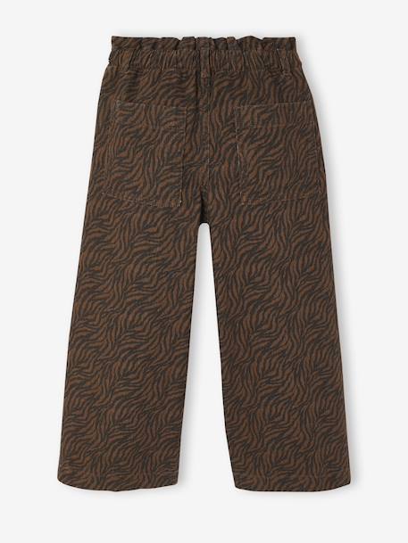 Pantalon fille large imprimé beige+chocolat+multicolore - vertbaudet enfant 
