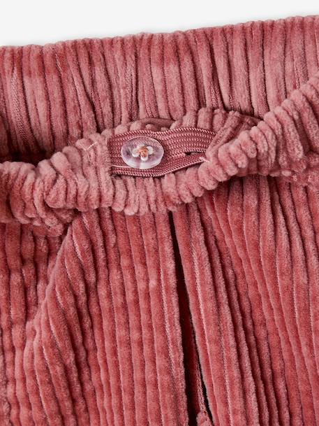 Loose-Fit Corduroy Trousers for Girls chocolate+old rose - vertbaudet enfant 