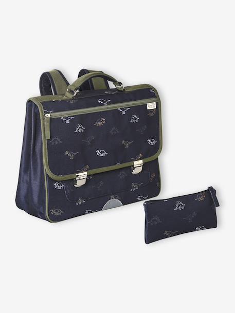 Satchel + dinosaur pencil case for boys indigo - vertbaudet enfant 