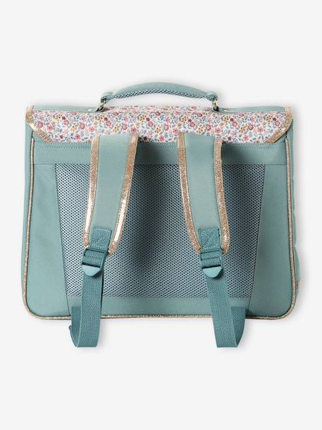 Cartable fille personnalisable + trousse imprimé fleuri Bergamotte vert sauge - vertbaudet enfant 