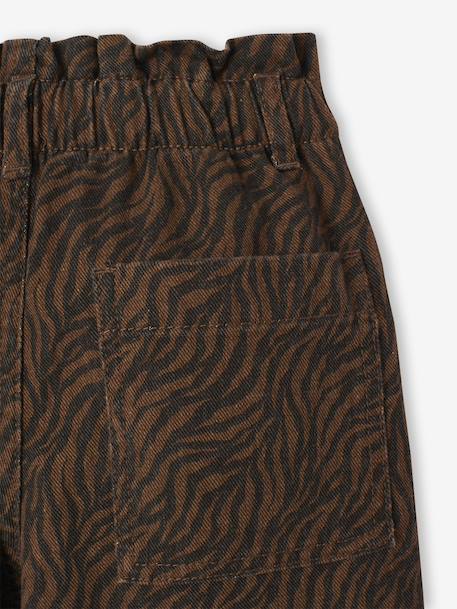Pantalon fille large imprimé beige+chocolat+multicolore - vertbaudet enfant 