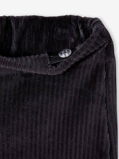 Pantalon fille large en velours anthracite+bleu grisé+écru+kaki+marron+prune+rose - vertbaudet enfant 