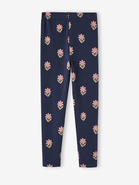 Lot de 2 leggings fille Basics beige+bleu nuit+bois de rose+gris foncé+indigo+kaki+vert sauge - vertbaudet enfant 