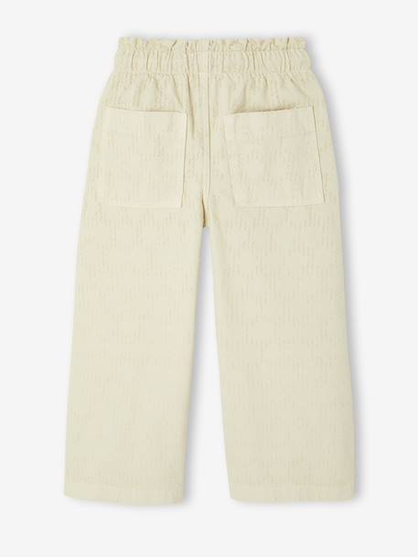 Wide-Leg Polka Dot Trousers ecru - vertbaudet enfant 