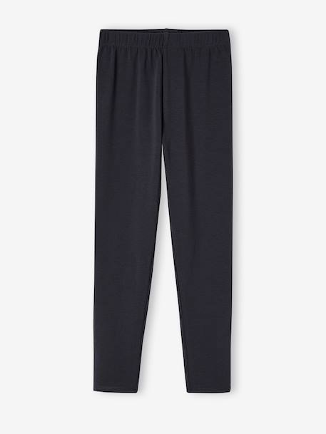 Pack of 2 Basics Leggings for Girls indigo+khaki+printed brown+sage green - vertbaudet enfant 