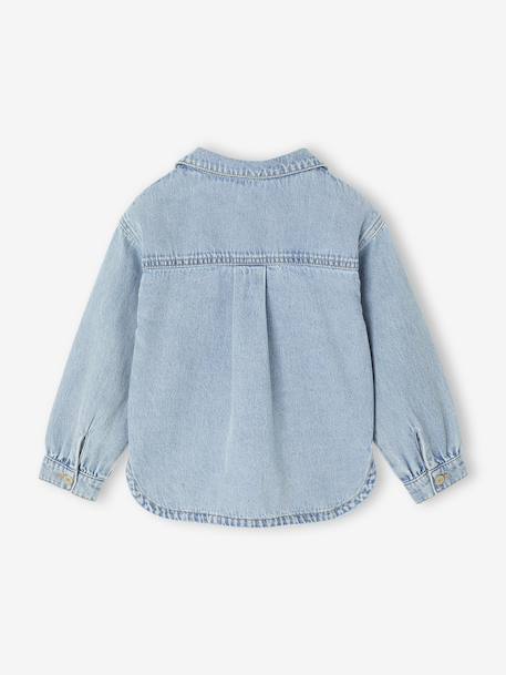 Loose Fit Denim Shirt for Girls light blue - vertbaudet enfant 