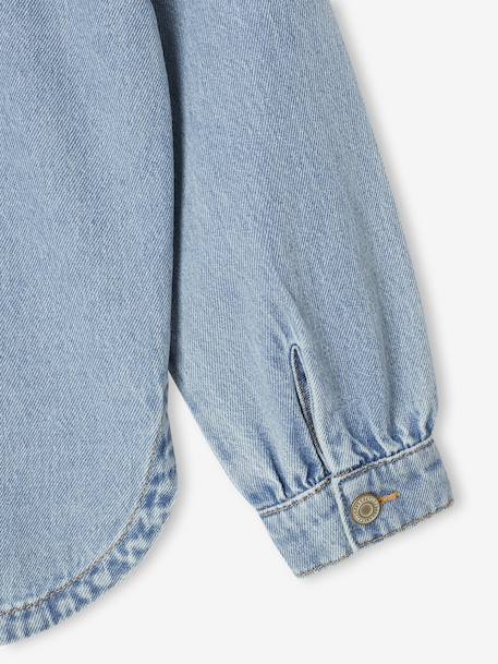Loose Fit Denim Shirt for Girls light blue - vertbaudet enfant 