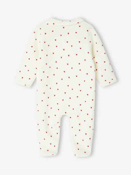 Pack of 3 Velour 'Hearts' Sleepsuits for Newborns night blue - vertbaudet enfant 