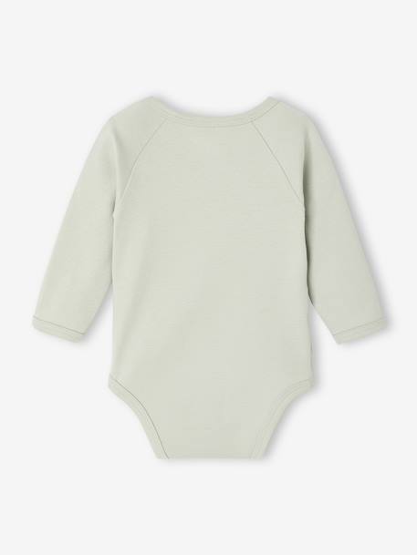 Lot de 2 bodies bébé ouverture naissance manches longues beige+rose+vert d'eau - vertbaudet enfant 
