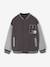 College-Type Jacket in Fleece, Patch in Bouclé Knit, for Boys anthracite+emerald green+fir green+navy blue - vertbaudet enfant 