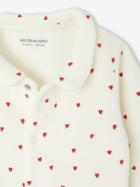 Lot de 3 pyjamas bébé fille 'c½urs' en velours bleu nuit - vertbaudet enfant 
