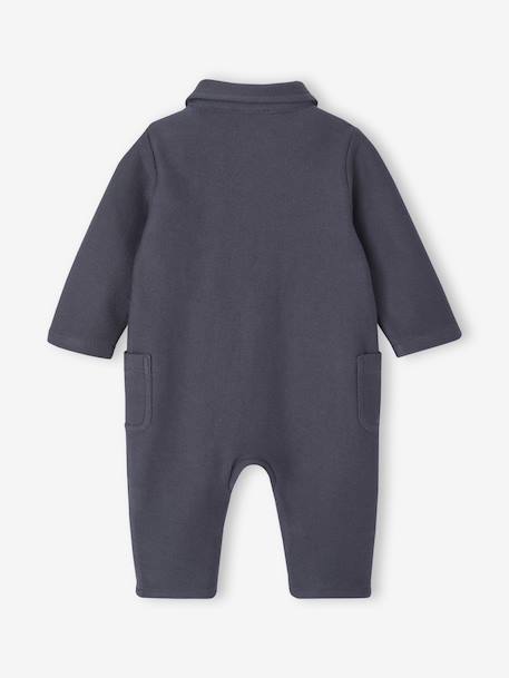 Twill Jumpsuit for Newborns slate blue - vertbaudet enfant 