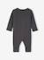 Combinaison en côtes bébé manches longues anthracite+beige chiné+gris chiné - vertbaudet enfant 