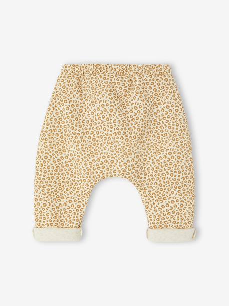 Trousers in Cotton Fleece, for Newborn Babies 6316+camel+rose - vertbaudet enfant 