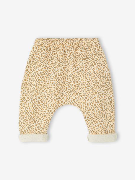 Trousers in Cotton Fleece, for Newborn Babies 6316+camel+rose - vertbaudet enfant 