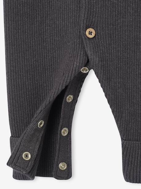 Long Sleeve Jumpsuit in Rib Knit for Babies anthracite+Beige+marl grey - vertbaudet enfant 