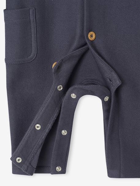 Twill Jumpsuit for Newborns slate blue - vertbaudet enfant 