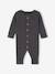 Long Sleeve Jumpsuit in Rib Knit for Babies anthracite+Beige+marl grey - vertbaudet enfant 