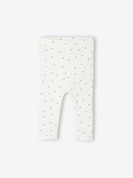 Lot 2 leggings naissance Basics : 1 uni + 1 imprimé écru - vertbaudet enfant 