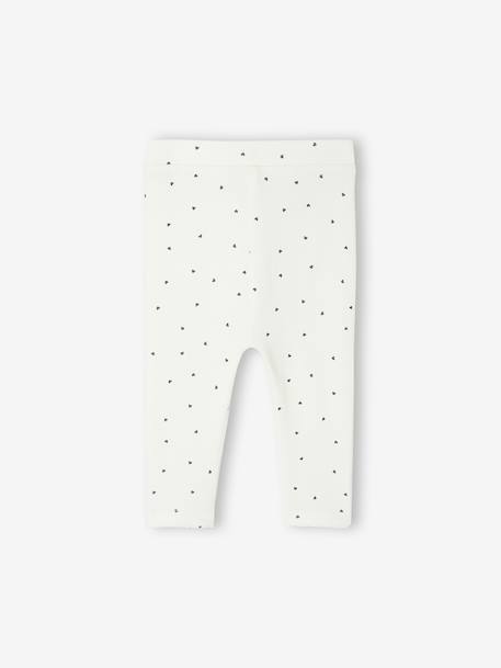 Lot 2 leggings naissance Basics : 1 uni + 1 imprimé écru - vertbaudet enfant 