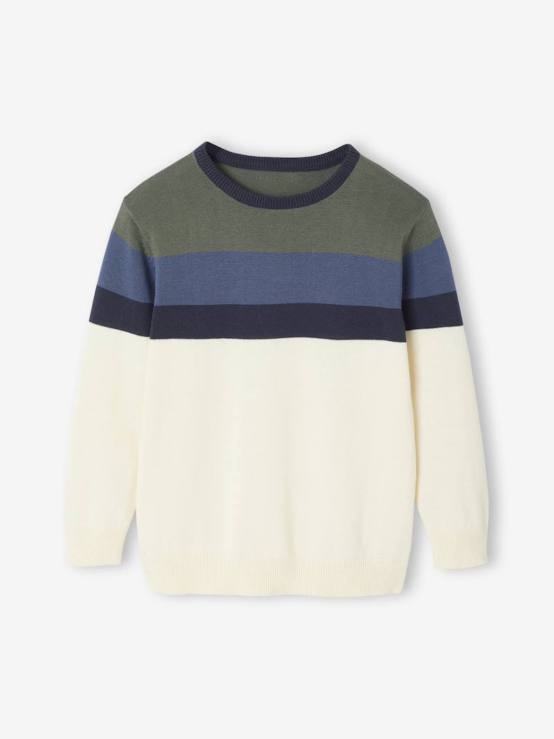 VERTBAUDET Tee-Shirt Colorblock Garçon - Manches Longues, Effet Contrasté, Poche Poitrine
