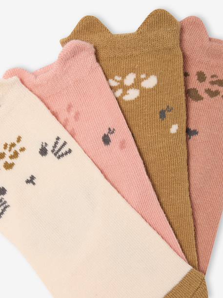 Pack of 4 Pairs of 'Animals' Socks for Babies rose - vertbaudet enfant 