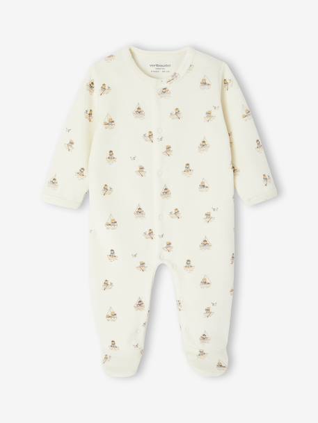 Pack of 3 Velour Sleepsuits for Newborns night blue - vertbaudet enfant 