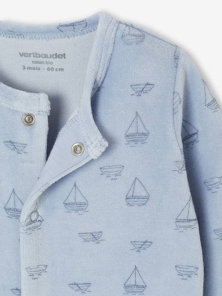 Pack of 3 Velour Sleepsuits for Newborns night blue - vertbaudet enfant 
