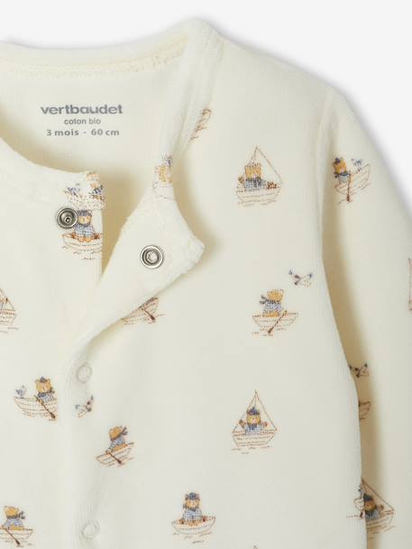 Pack of 3 Velour Sleepsuits for Newborns night blue - vertbaudet enfant 