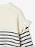 Jumper with Ruffled Sleeves for Girls ecru+mauve+red+striped navy blue - vertbaudet enfant 