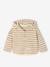 Striped Hooded Top for Baby Boys crystal blue+sandy beige+tomato red - vertbaudet enfant 