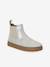 Leather Boots with Elastic & Zip, for Girls camel+gold+navy blue - vertbaudet enfant 