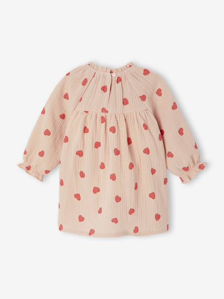 Baby dress printed with little hearts rosy - vertbaudet enfant 