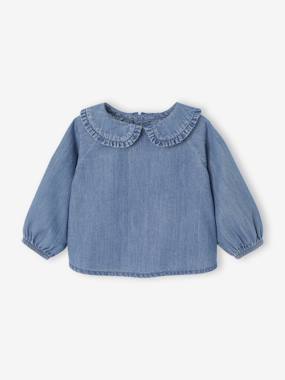 Baby-T-shirts & Roll Neck T-Shirts-T-shirts-Denim Blouse for Newborns
