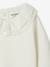T-shirt bébé manches longues avec collerette brodée écru+kaki - vertbaudet enfant 