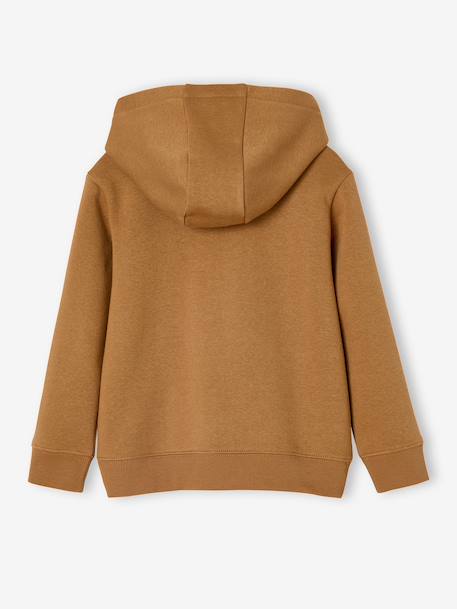 Basics Zipped Jacket with Hood for Boys marl white+pecan nut+red+turquoise - vertbaudet enfant 