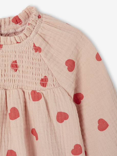 Baby dress printed with little hearts rosy - vertbaudet enfant 