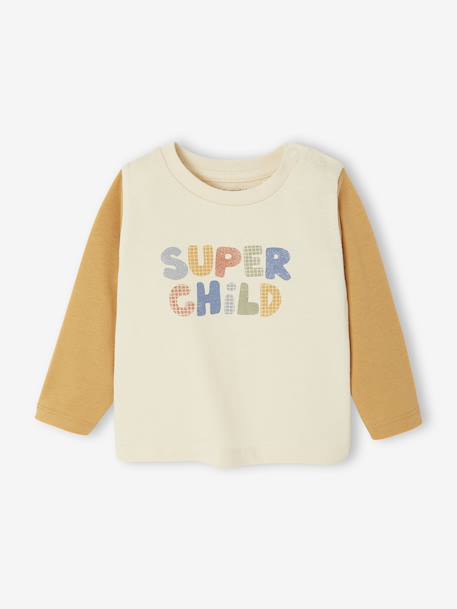 Long-sleeved baby t-shirt ochre - vertbaudet enfant 