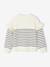 Jumper with Ruffled Sleeves for Girls ecru+mauve+red+striped navy blue - vertbaudet enfant 