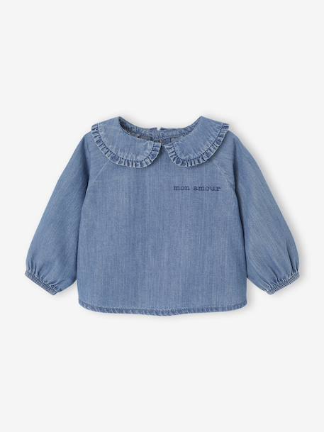 Denim Blouse for Newborns stone - vertbaudet enfant 