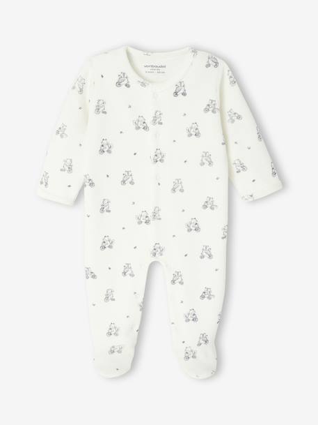 Lot de 2 pyjamas bébé naissance en velours beige+rose+vert d'eau - vertbaudet enfant 