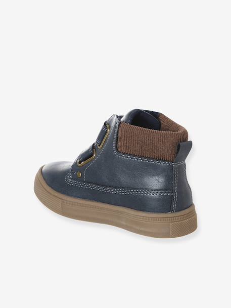Boys' synthetic boots with hook and loop fasteners navy blue - vertbaudet enfant 